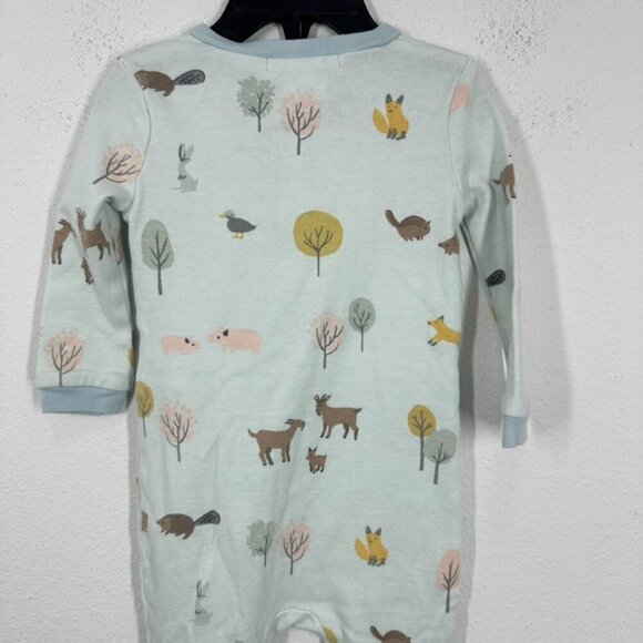 Pottery Barn Kids Size 12-18Month 100% Cotton Baby Blue Forest Footie Pajama - Picture 8 of 8